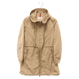 MONCLER モンクレール 18AW TOPAZE トパーズ ウエストドローコード ジップアップ フーデッド コート ベージュ レディース D10934910105