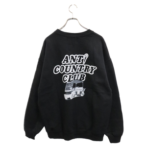 ANTI COUNTRY CLUB アンチカントリークラブ Logo Crewneck Sweat ロゴクルーネックスウェット トレーナー ブラック