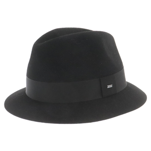 SAINT LAURENT PARIS サンローランパリ CHAPEAU LIAM シャポー ウール ロゴプレート 中折れハット 帽子 634242-4YG07 ブラック