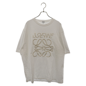 LOEWE ロエベ アナグラム刺繍 半袖Tシャツ ホワイト クルーネックカットソー H526Y22XAG
