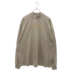 FEAR OF GOD フィアオブゴッド ETERNAL COTTON LS T-SHIRT エターナルフェルトロゴ長袖Tシャツ ブラウン