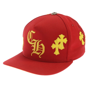 CHROME HEARTS クロムハーツ HAT 5 PANEL CAP BSBL CHERRY RED/YEL セメタリークロスパッチ ベースボールキャップ 帽子 レッド/イエロー