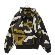 SUPREME シュプリーム 19AW Camo Leather Hooded Jacket カモ レザー フーディ ジャケット マルチ_画像2