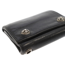 CHROME HEARTS クロムハーツ 3FOLD CRS PATCH WALLET 3フォールド クロスパッチ クロスボタンレザーウォレット ブラック_画像6