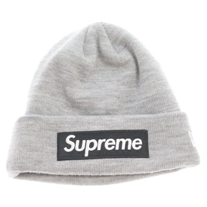 SUPREME シュプリーム 20AW×NEW ERA Cross Box Logo Beanie×ニューエラ クロスボックスロゴ ニットキャップ ビーニー 帽子 グレー