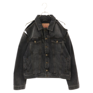 Y/PROJECT ワイプロジェクト 22SS CLASSIC PEEP SHOW DENIM JACKET カットアウトデニムジャケット ブラック