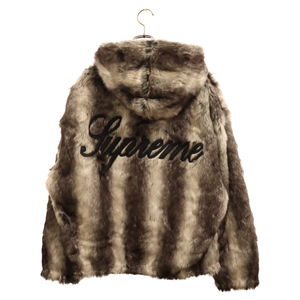 SUPREME シュプリーム 20AW Faux Fur Reversible Hooded Jacket リバーシブル フーデット ロゴ ジップアップ ジャケット ブラック ホワイト