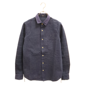 DENHAM デンハム 17AW ILAND BORO SHIRT 01-17-07-40-016 ユーズド加工 長袖デニムシャツ ネイビー