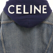 CELINE セリーヌ ウォッシュデニム フードロゴ トラッカーデニムジャケット 2Q550930F インディゴ_画像4