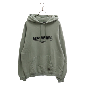 NEIGHBORHOOD ネイバーフッド 24SS CLASSIC SWEAT PARKA フロントプリント プルオーバーパーカー グリーン 241FPNH-CSM04