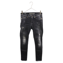 DENHAM デンハム SPRAY SUPER TIGHT FIT 02-17-05-11-008 ジップフライ ダメージ加工 スキニーデニムパンツ ブラック レディース_画像1