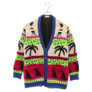 SAINT LAURENT PARIS サンローランパリ Jacquard Mohair Dinosaur Cardigan 408949 Y1XI2 ジャカードモヘアダイナソーカーディガン マルチ