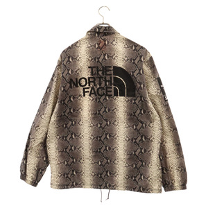 シュプリーム 18SS×ザノースフェイス Snakeskin Taped Seam Coaches Jacket スネークスキン ナイロンコーチジャケット グレー NP11803I