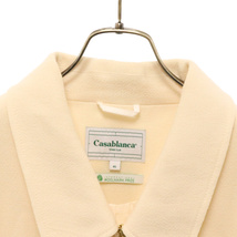 CASABLANCA カサブランカ 刺繍デザインジップアップウールジャケット ブルゾン アイボリー MF21-JK-067_画像3