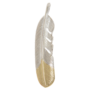 TADY & KINGtati and King extra-large . gold feather necklace right direction SV feather ..K18 silver / Gold 