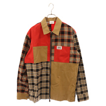 BURBERRY バーバリー 20SS カラーブロックチェック ジップアップジャケット 8023797 ブラウン_画像1