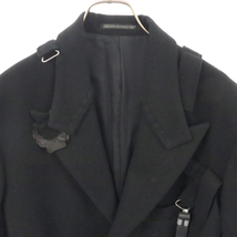 Yohji Yamamoto POUR HOMME ヨウジヤマモト プールオム 21AW 飾りベルト付革釦JKT ウールジャケット HX-J42-118 ブラック_画像3
