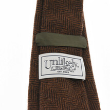 Unlikely アンライクリー 23AW Tie Wool Tweed ウール ヘリンボーン柄ツイード ネクタイ ブラウン U23F-43-0002_画像3