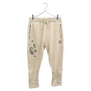 EXAMPLE エグザンプル ROUNDLOGO PATCH SIDE BUTTON SWEAT PANTS ロゴパッチスウェットパンツ ベージュ