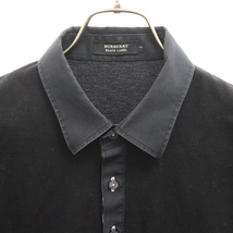 BURBERRY BLACK LABEL バーバリー ブラックレーベル ロゴ刺繍半袖ポロシャツ ブラック BMV36-824-09_画像3