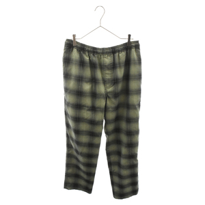 STUSSY ステューシー 21AW SHADOW PLAID RELAXED PANTS シャドウ プレイド チェック リラックス ストレートパンツ グリーン