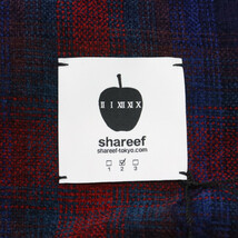 SHAREEF シャリーフ 23AW MOLE CHECK STOLE チェック柄 フリンジ ストール ブルー/レッド 23719070_画像3