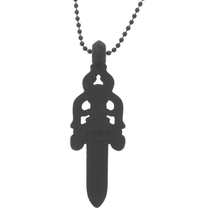 CHROME HEARTS クロムハーツ CH DAGGER PENDANT シリコンラバー CHダガーペンダント ネックレス ボールチェーン ブラック_画像4