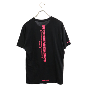 CHROME HEARTS Chrome Hearts Neon Pink Stripe Logo Tee neon розовый полоса Logo короткий рукав футболка черный / розовый 