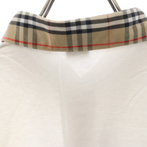 Burberrys バーバリーズ ロゴ刺繍 ノヴァチェック コットン半袖ポロシャツ ホワイト/ベージュ_画像4