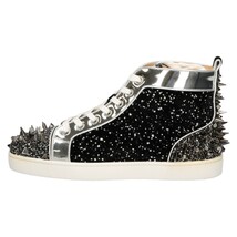 CHRISTIAN LOUBOUTIN クリスチャンルブタン ルー ピック ピック 2 ストラススパイク ハイカットスニーカー 1220278 J112_画像1