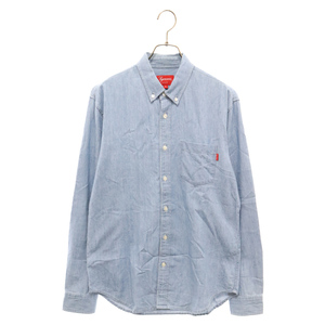 SUPREME シュプリーム 14AW herringbone denim shirts ヘリンボーン デニム長袖シャツ ブルー