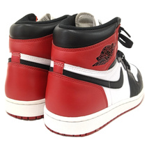 NIKE ナイキ AIR JORDAN1 RETRO HIGH OG BLACK TOE 555088-125 エアジョーダン1 ハイカットスニーカー ブラック/レッド つま黒 US10/28cm_画像4