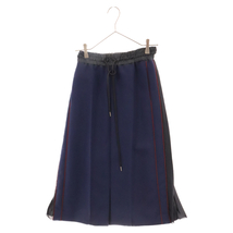 Sacai サカイ 22AW Technical Jersey Skirt 22-06185 テクニカルジャージスカート ドッキング 再構築 ネイビー レディース_画像1