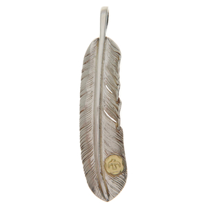 goro's Goro's [ present ] metal attaching extra-large feather left direction necklace top silver / Gold 