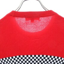 SUPREME シュプリーム 18SS Checkered Panel Crewneck Sweater チェック切り替え ニット セーター レッド_画像4