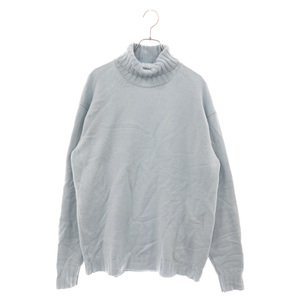 AURALEE オーラリー 23AW WASHED FRENCH MERINO KNIT TURTLE メリノウールモヘア タートルネック 長袖 ニットセーター ブルー A23AT03SW