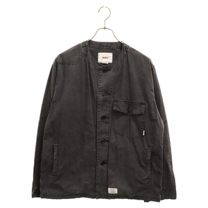 WTAPS ダブルタップス 18SS SCOUT LS SHIRT.COTTON.GABARDINE ノーカラー長袖シャツ グレー 181WVDT-SHM02