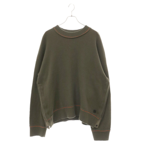 Sacai サカイ Cashmere Knit Pullover 22-02860M Sロゴプレート カシミアニットプルオーバー カーキ/オレンジ