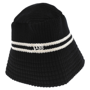 NEW ERA ニューエラ LINE KNIT BUCKET HAT ライン コットン ニット バケットハット 帽子 ブラック