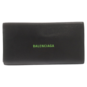 BALENCIAGA バレンシアガ ロゴプリント レザーロングウォレット 長財布 594692 1063 T 584046 ブラック