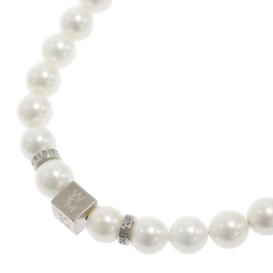 wooyoungmi ウーヨンミ Pearl Charm Necklace パールチャーム ダイスロゴ ネックレス チェーン シルバー/ホワイト