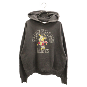 SAINT MICHAEL セントマイケル × NEXUSVII SUFFERING SAINTS SWEAT HOODIE × ネクサスセブン サーフィンロゴ プリント パーカー ブラック