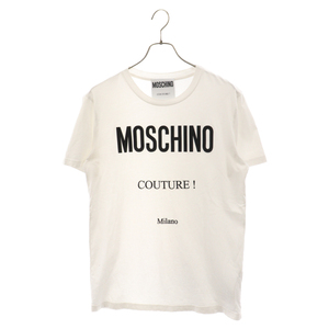 MOSCHINO モスキーノ 21AW COUTURE フロントロゴ 半袖Tシャツ ホワイト 201ZPA07072040