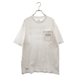 Mercedes Anchor inc． メルセデスアンカーインク Pocket Tee ロゴプリントポケット半袖Tシャツ ホワイト