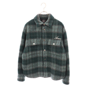 AMIRI アミリ 23AW BRUSHED PLAID OVERSHIRT SRAW23MOS054 ブラッシュドプレイドオーバーチェックシャツ ブルゾン グリーン