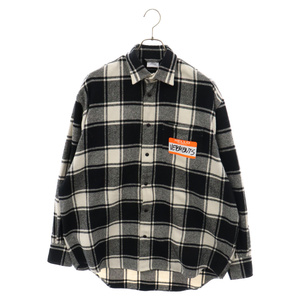 VETEMENTS ヴェトモン MY NAME IS FLANNEL SHIRT UE54SH420W マイネームイズヴェトモン ロングスリーブ チェック 長袖ネルシャツ ブラック