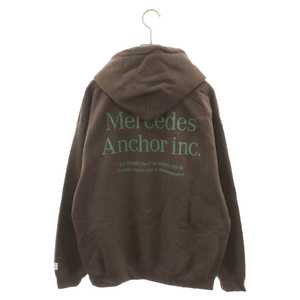 Mercedes Anchor Inc. メルセデスアンカーインク Hoodie Sweat ロゴプリント プルオーバーパーカー フーディースウェット ブラウン