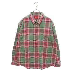 SUPREME シュプリーム 22AW Plaid Flannel Shirt プレイド フランネル チェック長袖シャツ ピンク/グリーン