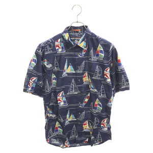 Reyn Spooner レインスプーナー PARADISE CUP パラダイス カップ スリムルック 総柄 ハワイアンシャツ 半袖Tシャツ R127 ネイビー