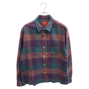 SUPREME シュプリーム 21AW Plaid Flannel Shirt プレイド フランネル 長袖チェックシャツ パープル